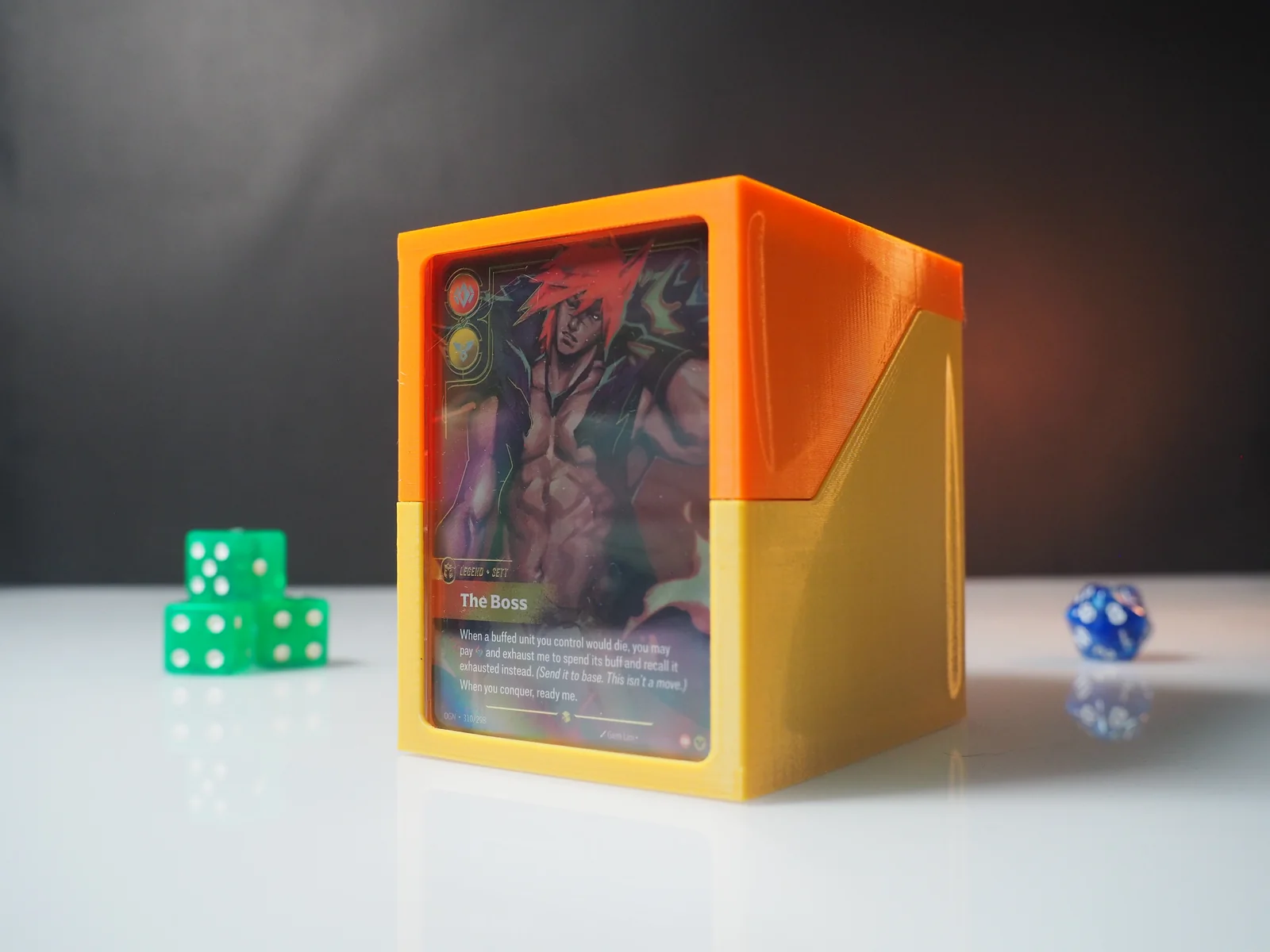 Riftbound deckbox displaying a Legend card